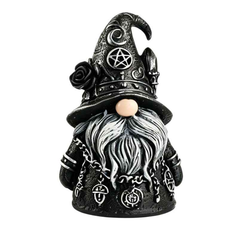Gothic Wizard Dwarf Resin Figurine Halloween Dark Decor Desk Ornament