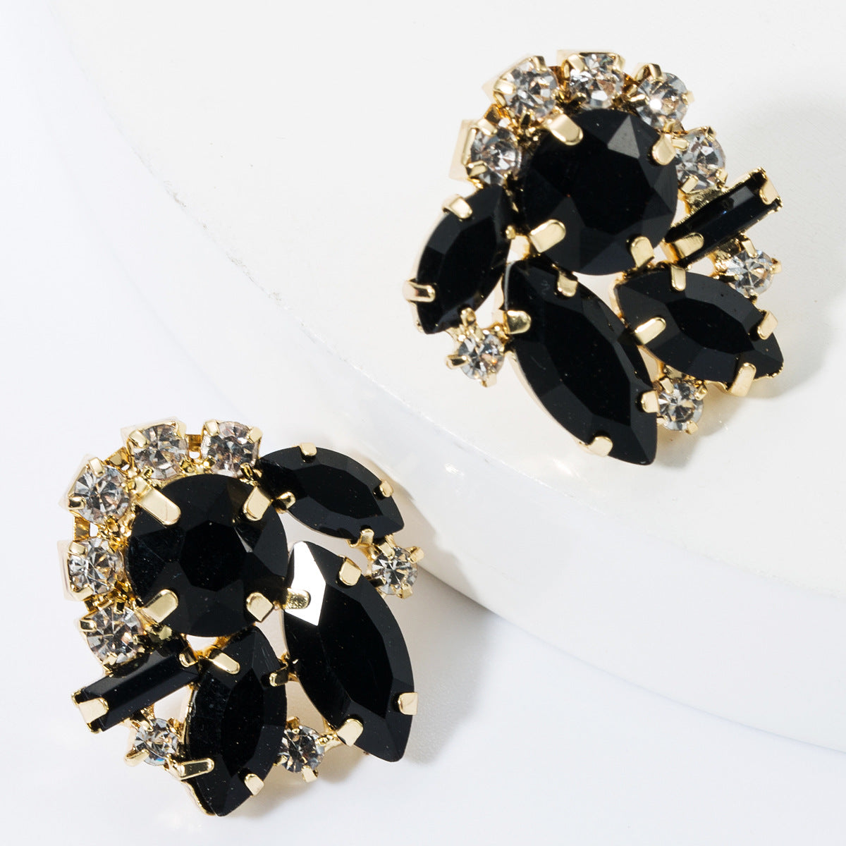 Fashion Color Diamond Rhinestone Super Flash Earrings Female Personality Super Fairy Stud Earrings