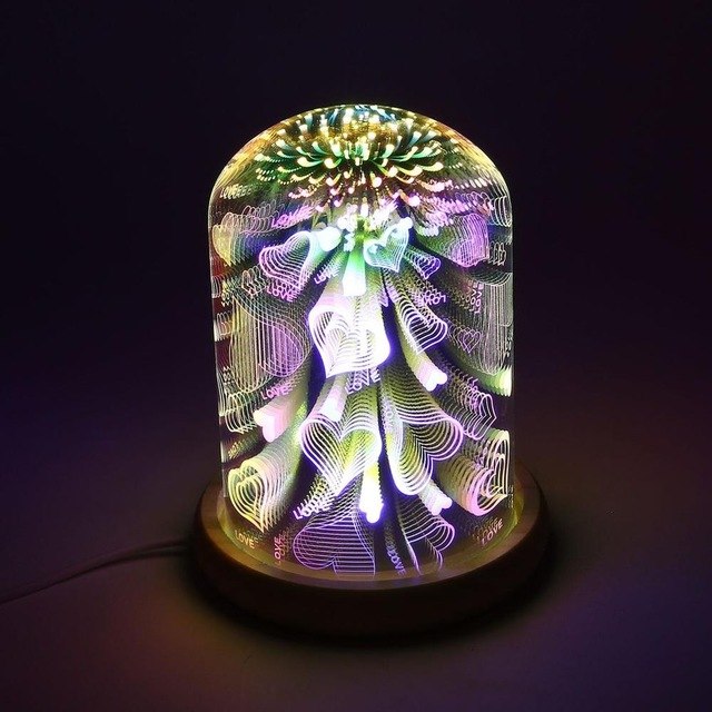 3D Night Light Magic Desk Table Lamp with Glass Cover LED USB Atmosphere Light 37D - SkyeDragon Gifts