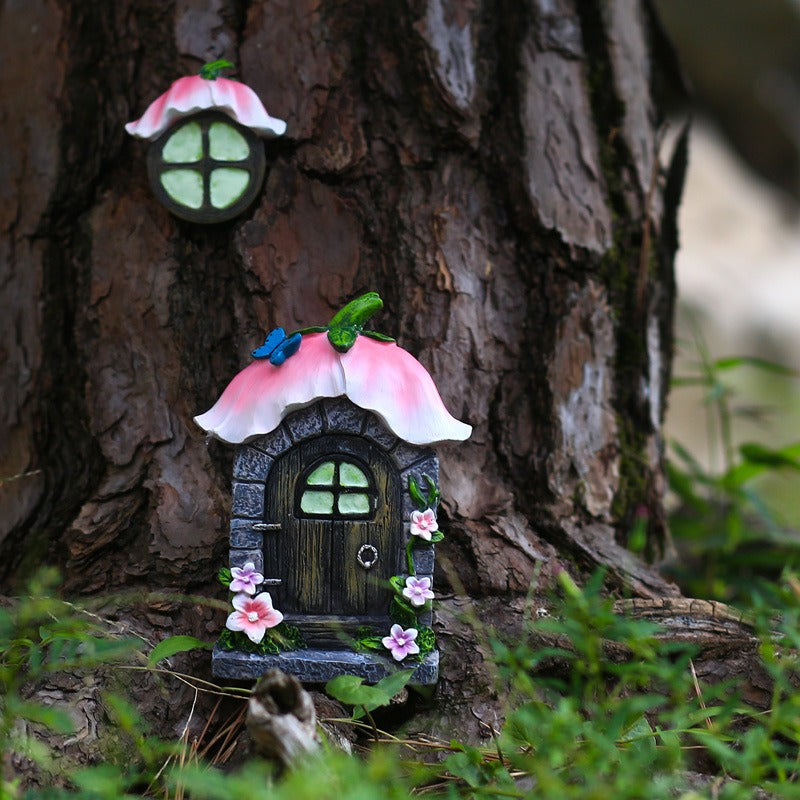 Fairy resin tree decoration window