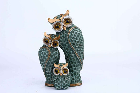 Modern minimalist three family owl animal light luxury decorations, home decor, living room, desk crafts