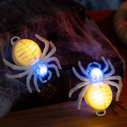 Halloween Decorative Glowing Eye Spider Lamp Party Decoration LED Dual-Color Night Light Candle Light