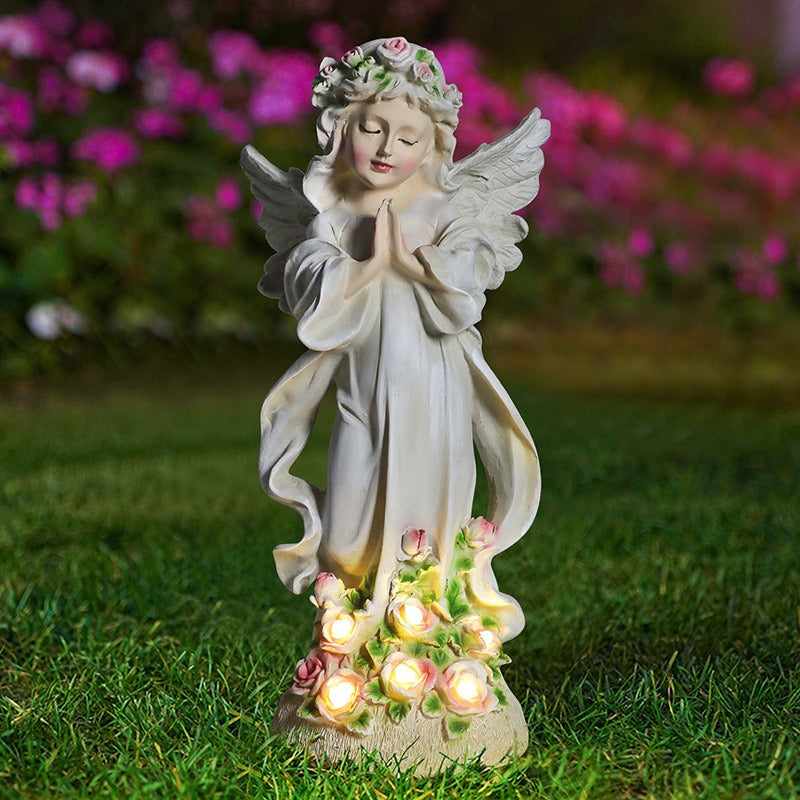 Outdoor Flower Fairy Solar Resin