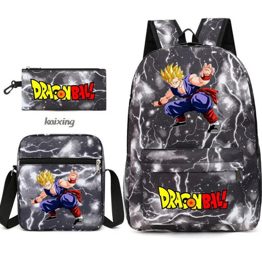 Youth Dragon Ball Backpack Student Shoulder Bag Travel Bag 3-Piece Set - SkyeDragon Gifts
