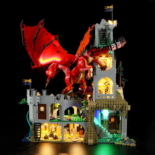 21348 Dragon and Dungeon Red Dragon Legend LED Lighting Building Blocks Toys Decorative Lights Gift - SkyeDragon Gifts