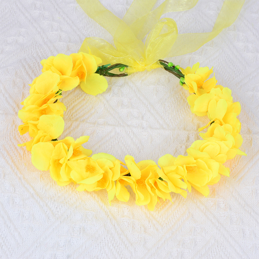 Super Immortal Simulation Rapeseed Flower Wreath Countryside Scenic Area Photo Headwear Fairy Girl Children's Hair Accessories Hair Hoop
