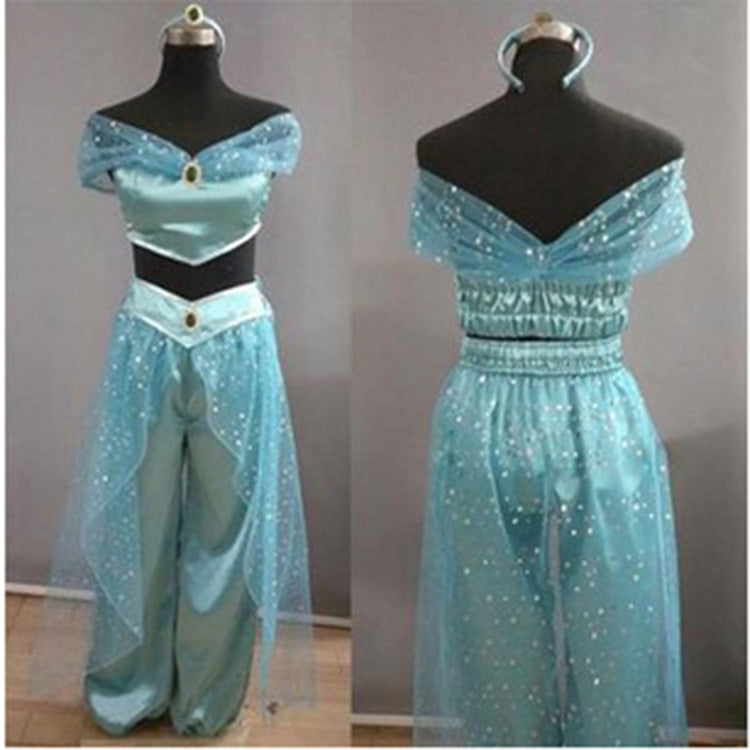 Aladdin Princess Jasmine Adult Cosplay Costume Fantasy Role Play Dress - SkyeDragon Gifts