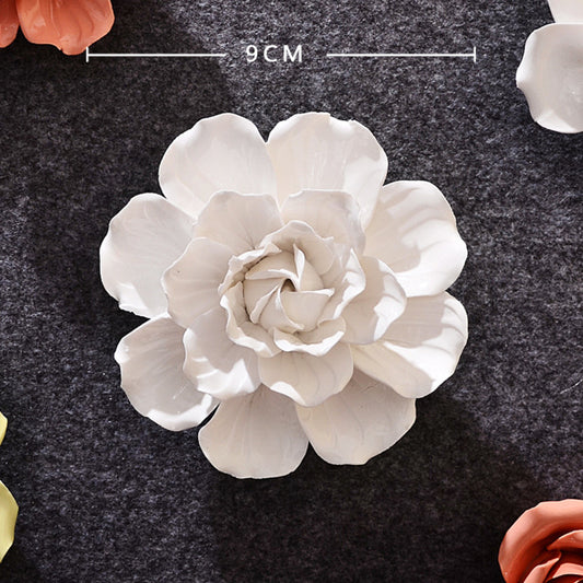 Ceramic 3D Wall Flowers - Hand-Painted Peony, Rose & Camellia Wall Decor for Wedding & Gift - SkyeDragon Gifts
