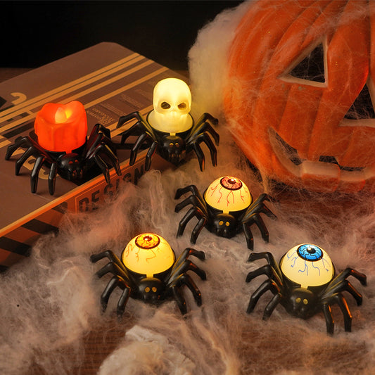 Halloween Spider LED Electronic Candle Light, Fake Spider Night Light, Party Horror Atmosphere Prop Lamp - SkyeDragon Gifts