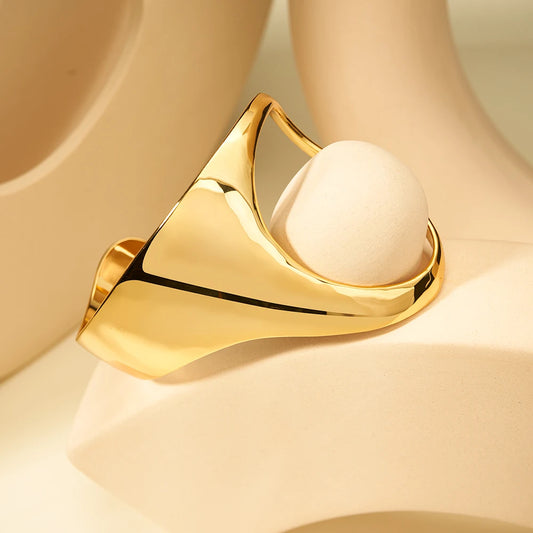 Palm Bracelets For Women Space Invader Fantasy Gold Color Simple Bangle Fashion Jewelry Anniversary - SkyeDragon Gifts