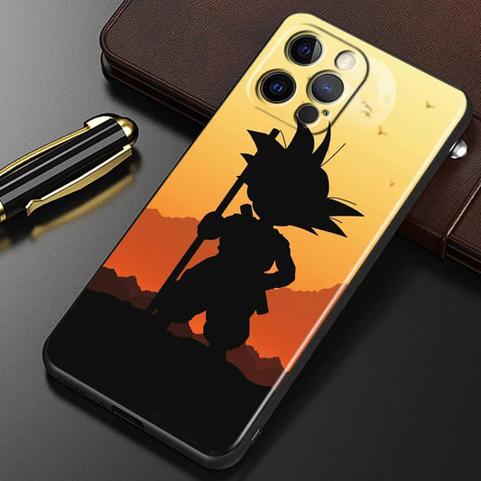 Suitable for 15 iPhone Fashion Dragon Ball Anime Phone Case Black Other Back Cover Color Painting - SkyeDragon Gifts