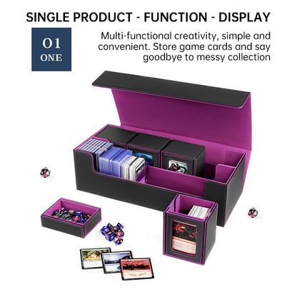 PU Leather Trading Cards Storage Box, holds 600+ cards, for Magic Game Cards, with magnetic closure and for commander decks - SkyeDragon Gifts