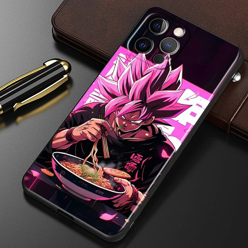Suitable for 15 iPhone Fashion Dragon Ball Anime Phone Case Black Other Back Cover Color Painting - SkyeDragon Gifts