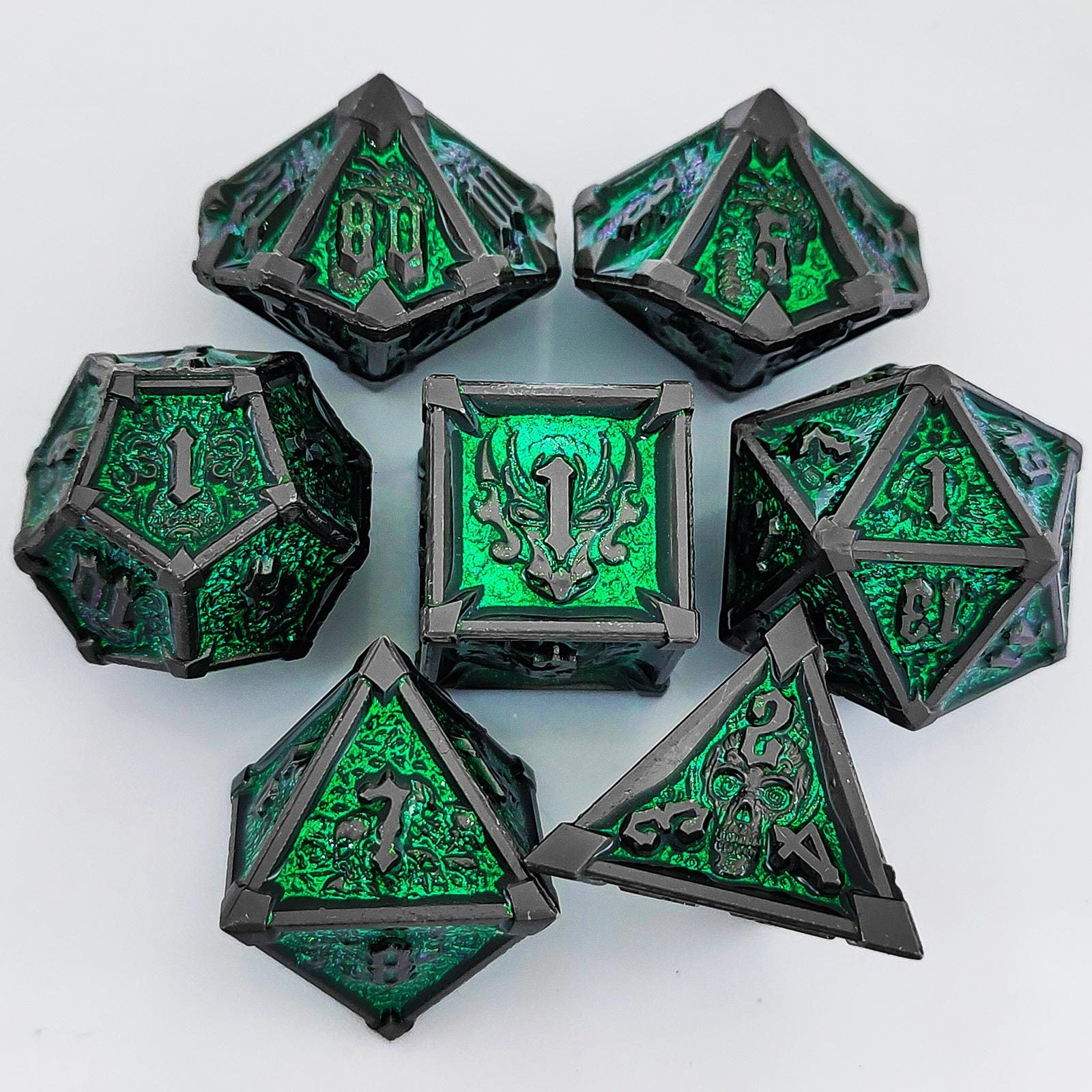 Metal Dice Set DND Dungeons &amp; Dragons Polyhedral RPG Dice Role Playing TRPG Dice d20 - SkyeDragon Gifts