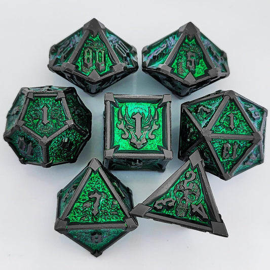 Metal Dice Set DND Dungeons &amp; Dragons Polyhedral RPG Dice Role Playing TRPG Dice d20 - SkyeDragon Gifts