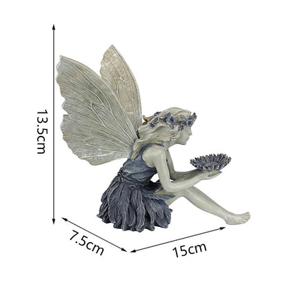 Flower Fairy Statue Angel Garden Goddess Bird Feeder Sculpture Decoration Garden Lawn Courtyard Resin Crafts