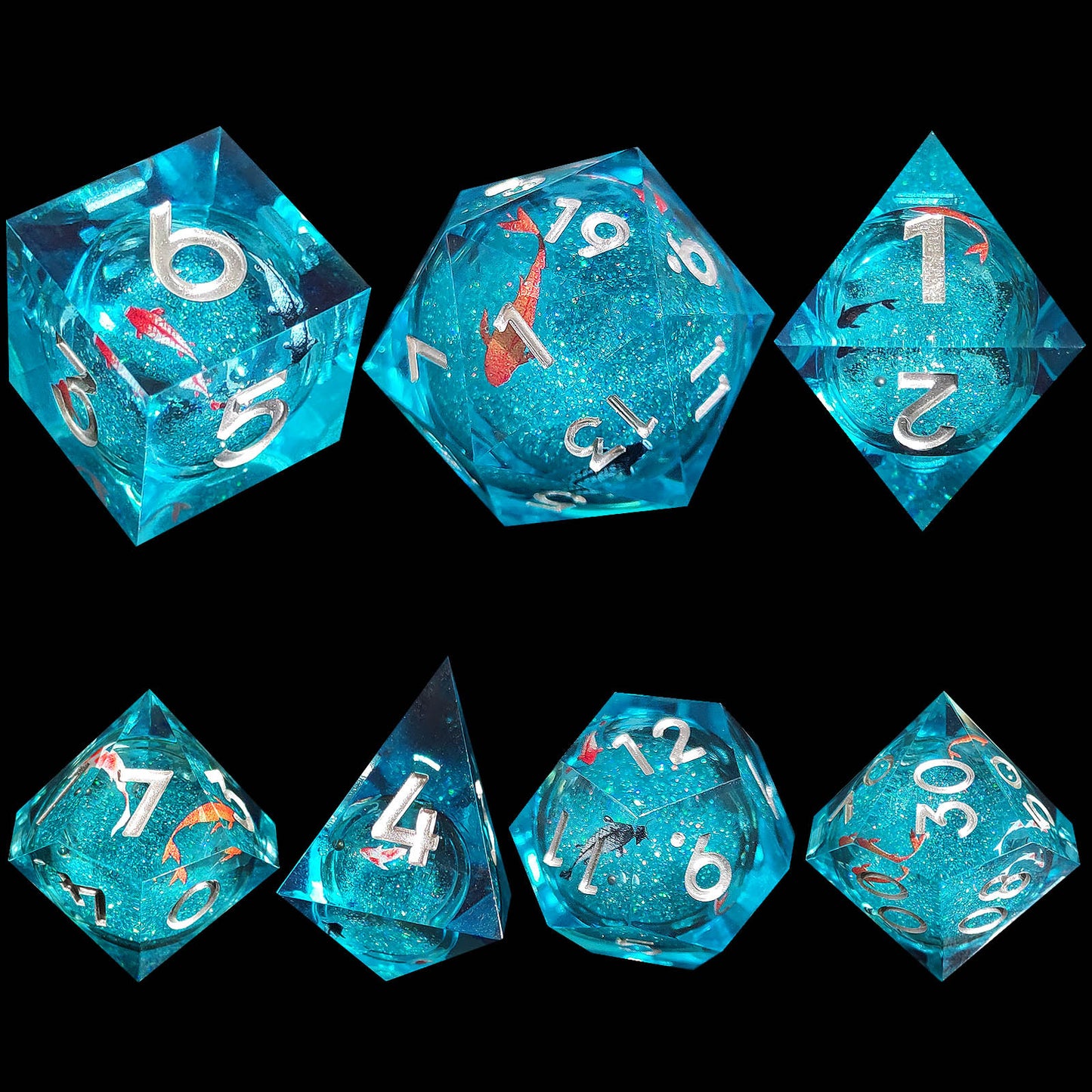 Resin Sand Flow Dice Liquid Core DND DungeonsDragons TRPG Board Game Dice Set Roleplaying Cthulhu - SkyeDragon Gifts