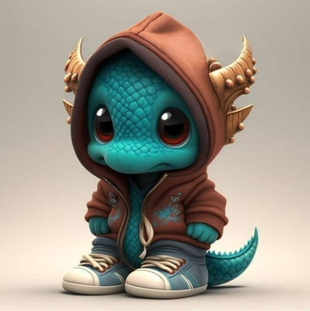 Halloween Dinosaur Resin Ornaments Cute Elf Figurines Seasonal Home Decor