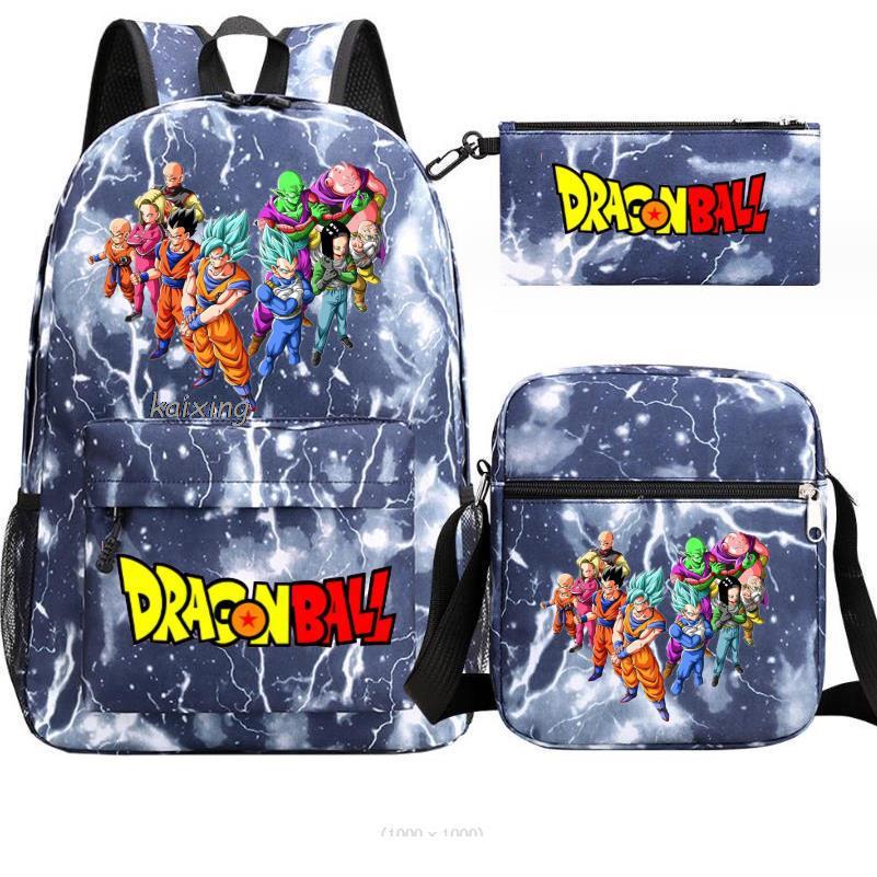 Youth Dragon Ball Backpack Student Shoulder Bag Travel Bag 3-Piece Set - SkyeDragon Gifts