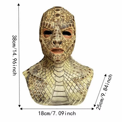Realistic Basilisk Reptile Mask Full Face Latex Horror Costume for Adults