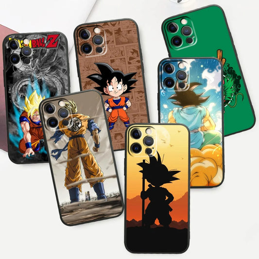 Suitable for 15 iPhone Fashion Dragon Ball Anime Phone Case Black Other Back Cover Color Painting - SkyeDragon Gifts