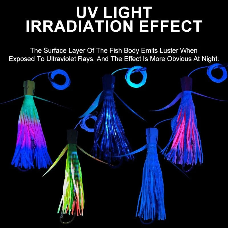 Squid Shape Trolling Lure – 225mm 77g Large Soft Fishing Bait, Deep Sea Boat Trolling Jig for Tuna & Pelagic Species - SkyeDragon Gifts