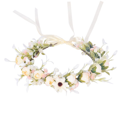 Boho Floral Crown Headband Wedding Bridesmaid Flower Girl Hair Accessory