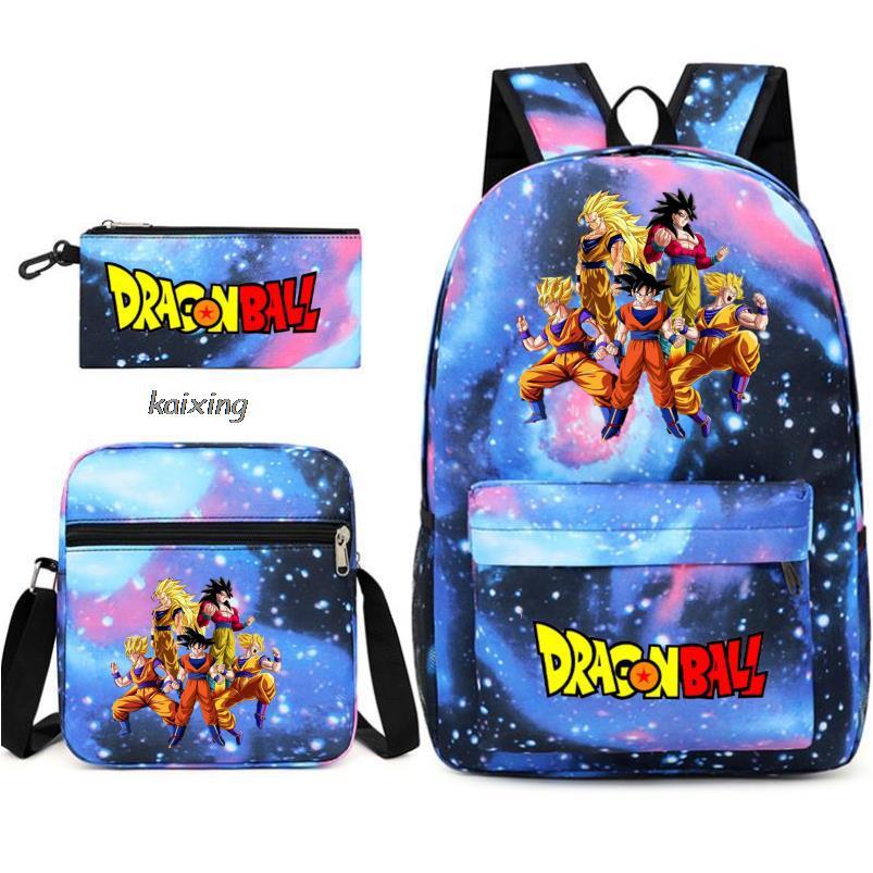 Youth Dragon Ball Backpack Student Shoulder Bag Travel Bag 3-Piece Set - SkyeDragon Gifts