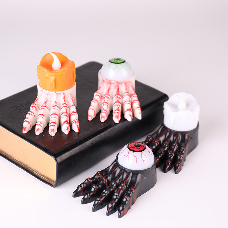 Halloween Ghost Hand Candle Light, Fake Skull Hand Decoration Prop, Glowing Party Ornament, Atmosphere Decor