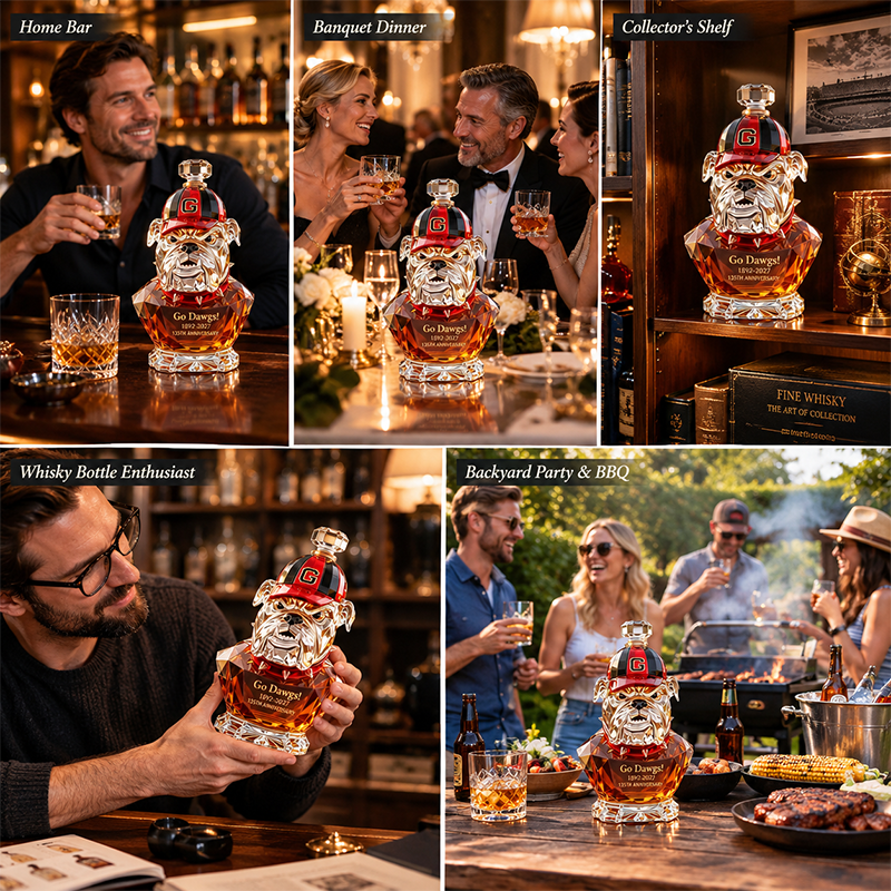 Creative Sculpture Glass Whiskey Decanter Pendulum Liquor Bottle for Home Bar