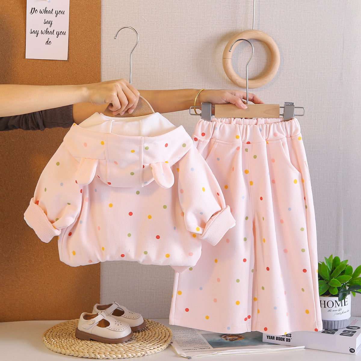 Hooded long sleeved three piece set for baby girls' clothing - SkyeDragon Gifts