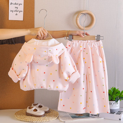 Hooded long sleeved three piece set for baby girls' clothing - SkyeDragon Gifts