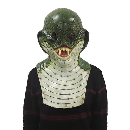 Realistic Basilisk Reptile Mask Full Face Latex Horror Costume for Adults