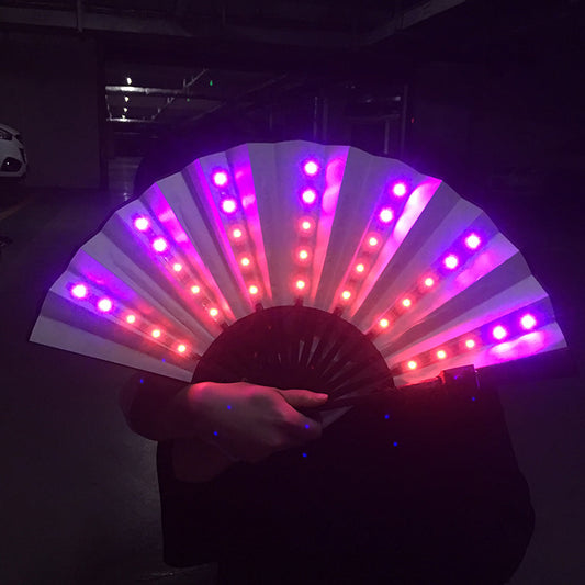 Shop Bar Disco Folding Fan LED Luminous Fan Party Stage Performance Props Fantasy Color Change Fan - SkyeDragon Gifts