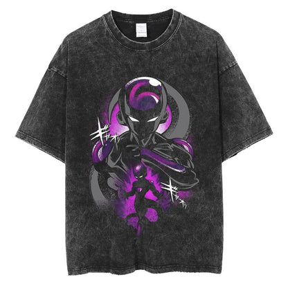 Water washed retro T-shirt street hip-hop anime dragon bead cartoon print graphic casual cotton summer short  sleeved - SkyeDragon Gifts