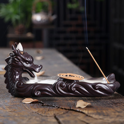 Ceramic Smoke Backflow Aromatherapy Furnace Home Decoration Creative Line Incense Incense Holder Backflow Chinese Dragon Incense Burner - SkyeDragon Gifts