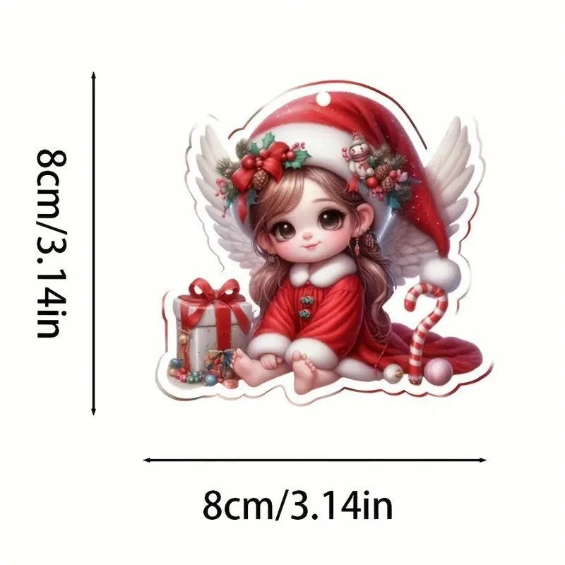 Acrylic Flat Classic Christmas Hat Little Fairy Series Christmas Tree Decoration Pendant Keychain