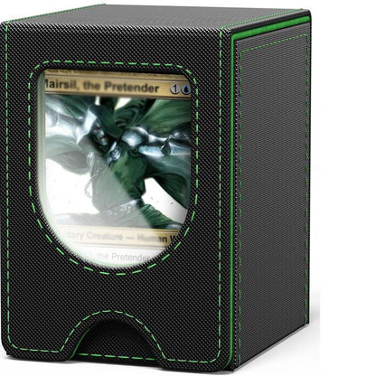 Leather TCG Card Storage Box – 100+ Card Capacity Organizer with Dividers for Trading Card Games