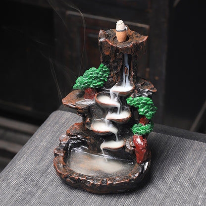 Back Flow Incense Burner Creative Home Decoration Alpine Flowing Water Resin Crafts Sandalwood Incense Burner