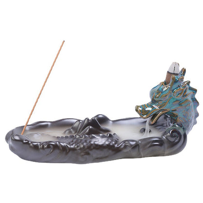 Ceramic Smoke Backflow Aromatherapy Furnace Home Decoration Creative Line Incense Incense Holder Backflow Chinese Dragon Incense Burner - SkyeDragon Gifts