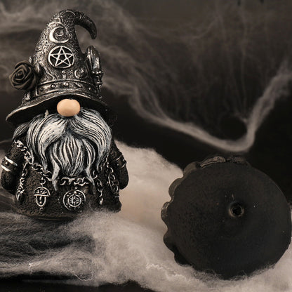 Gothic Wizard Dwarf Resin Figurine Halloween Dark Decor Desk Ornament