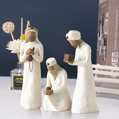 Manger Set Ornament Religious Nativity Six-Piece Ornament Resin Crafts