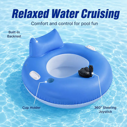 PowerFloat – Electric Propeller Inflatable Lounge Chair, Hands-Free Pool & Lake Cruiser