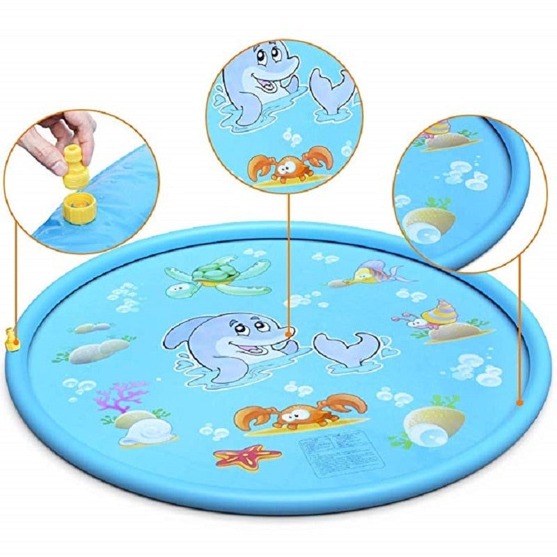 170 CM Summer Children's Baby Play Water Mat Games Beach Pad Lawn Inflatable Spray Water Cushion Toys Outdoor Tub Swiming Pool - SkyeDragon Gifts
