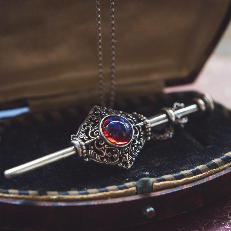 Harry Where The Magical Animals Drip Blood Alliance 925 Sterling Silver Handmade Dragon Breath Stone Necklace Sweater Chain - SkyeDragon Gifts
