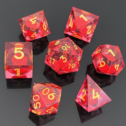 Resin Sand Flow Dice Liquid Core DND DungeonsDragons TRPG Board Game Dice Set Roleplaying Cthulhu - SkyeDragon Gifts