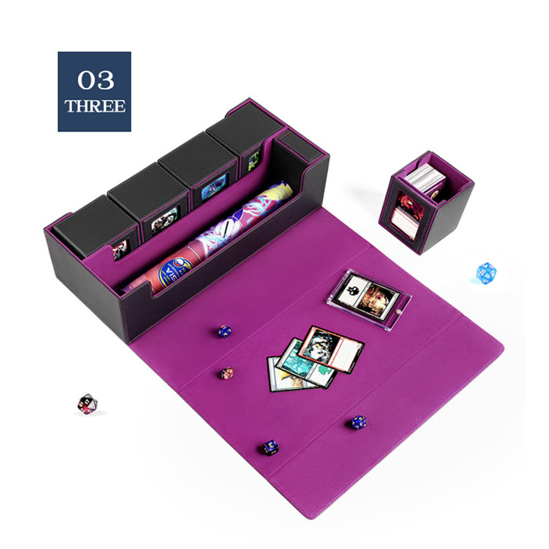PU Leather Trading Cards Storage Box, holds 600+ cards, for Magic Game Cards, with magnetic closure and for commander decks - SkyeDragon Gifts