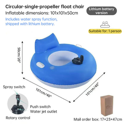 PowerFloat – Electric Propeller Inflatable Lounge Chair, Hands-Free Pool & Lake Cruiser