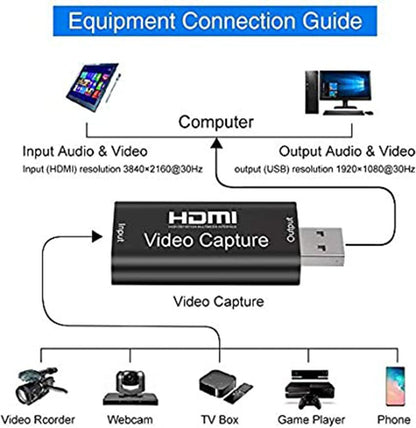 USB 2.0 HD Video Capture Card Video Capture Usb To Hdmi Game Live Capture Device - SkyeDragon Gifts