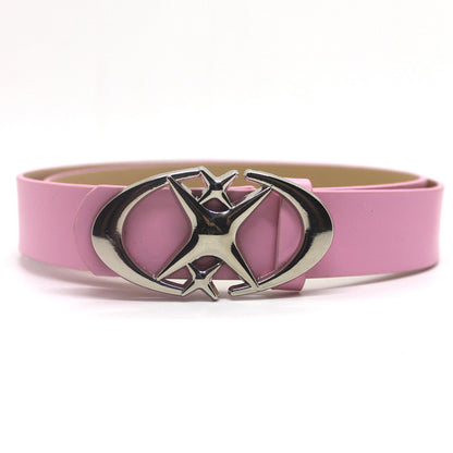 Original Design Double Crescent Moon Cross Star Buckle Belt - SkyeDragon Gifts